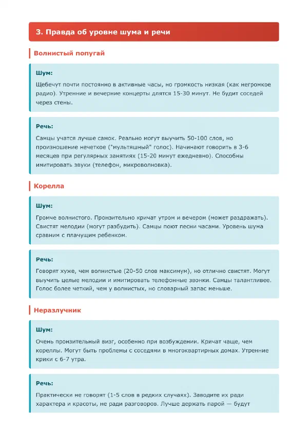 Какого попугая завести в квартире: сравнение пяти видов — Страницы гайда, стр. 3