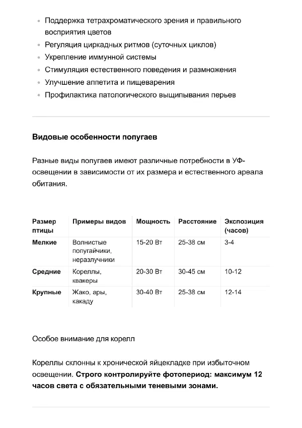 УФ-лампа для попугая: какую выбрать и как повесить — Страницы гайда, стр. 2